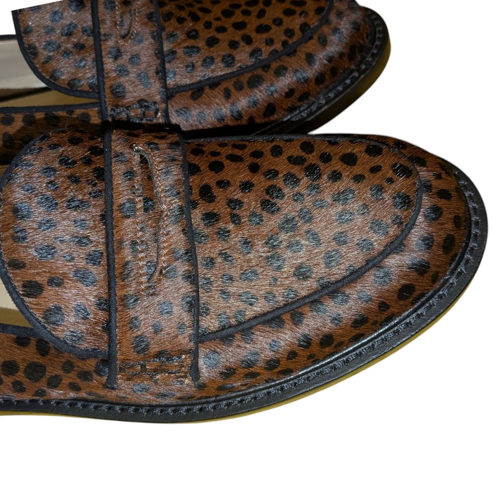 Ann Taylor Womens Size 7 Loafers Calf Hair Preppy Dark Academia Holiday Holidays